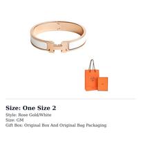 HERMES Clic H Apyrankės Moteriškos Rožinio Aukso/Baltos H700001FO31GM One Size 2 ryškiai rožinė