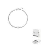 Pandora Sparkling Heart Tennis Bracelet Silver 590041C01 16-Original Box And Original Bag white