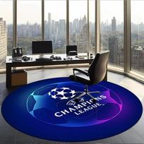 Uefa Champions (1) Round Office Rug Decorative Floor Rug for Office Bedroom Living Room and Home Space 150cmx150cm