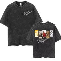 Bruno Mars Music Album 2026 Cover Vintage Washed T Shirt Men Women Fashion Hip Hop Style T-shirts Oversized Cotton Casual Tshirt M gray