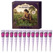 12PCS Waterproof Henna Body Paint Paste Hand Wrist Arm Temporary Tattoo Cone Gel Kit Long Lasting Natural Plant Extract Body Makeup Paste Henna Paste (12pcs/set) rožinė raudona spalva