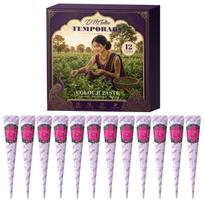 12PCS Waterproof Henna Body Paint Paste Hand Wrist Arm Temporary Tattoo Cone Gel Kit Long Lasting Natural Plant Extract Body Makeup Paste Henna Paste (12pcs/set) rožinė