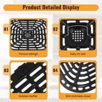 ABYN-Air Fryer Grill Plate For Instants Vortex Plus 6QT Air Fryers, Upgraded Square Grill Pan Tray Replacement juoda