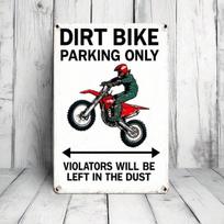 1pc 2D Flat Tin Sign Dirt Bike Parking Only, 12x8 Inch Retro Motorcycle Metal Plaque, Indoor Outdoor Wall Decor for Men TYA-1097578-20x30 įvairiaspalvis