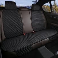 Visų sezonų neslystantys lininiai automobilinių sėdynių užvalkalai - 3/5/11 vnt. rinkinys su atlošu, būtini automobilio salono aksesuarai, puiki šventinė dovana 5Pcs/Set juoda