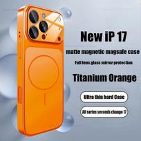 Official Matte Nano Glass Armor Case For iPhone 17 16 15 14 13 Pro Max 17Pro Air For Magsafe Wireless Charge Magnetic Hard Cover For iPhone 14 Pro black