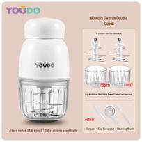 Youdo Multi-Functional Food Processor Set for Babies and Toddlers - Cooking Machine, Grinder, and Puree Maker white
