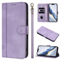 Wallet Flip Leather Case For ZTE Blade A52 A53+ A55 A53 A52 A56 A36 A75 Pro Lite V50 V60 V70 V40S V80 Vita Design Card Holder With Wrist Strap Cover ZTE Blade A75 Pro 5G violetinė