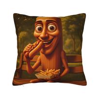 Pagalvės užvalkalas Tung Tung Sahur Valties nuotykis Naujoviškas pagalvės užvalkalas kėdei, sofai, namų dekorui Pagalvės užvalkalai 30x30cm 12x12in black