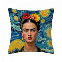 Frida Kahlo Art Pillow Cover Mexican Boho Cushion Case Colorful Floral Print Decorative Throw Pillow for Sofa Bedroom Home Decor 40x40cm
