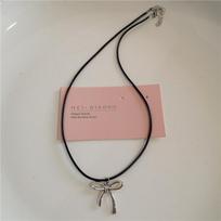 Cute Bowknot Pink Strawberry Heart Cross Pendant Choker Necklace Egirl Goth Vintage 2000s Y2K EMO Rave Jewelry Scene Accessories gray