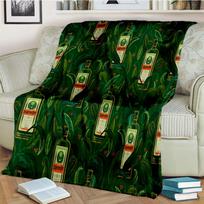 J-Jagermeister Deer Logo Printed Flannel Blanket Soft Warm All Season Throw For Bedroom Sofa Indoor Home Decor Housewarming Gift 100x150cm black