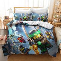 n-ninjago Duvet Cover Bedding Set For Kids -anime Bed Sheet Duvet Cover Pillowcases Single Bed Cover,Microfiber Bed Set Kids Boy 155x200cm