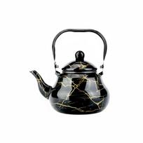 Pear-Shaped Enamel Teapot Resistant Pear-Shaped Water Kettle Marble Pattern Teapot Fast Boiling Kitchenware gray