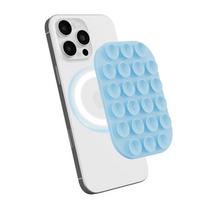 Magnetic Suction Cup Phone Holder for Magsafe iPhones with Silicone Back Clip šviesiai mėlyna spalva