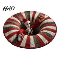 3D Skeleton Print Rug Vortex Halloween Rug, Round Optical Illusion Spooky Indoor Holiday Home Ornament Ghost Area for Living Room Bedroom Decor 80 cm A gray