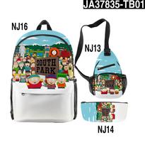 SOUTH PARK Backpack Set for School Boys Girls, Cute 3-Piece Laptop Bookbag with Pencil Case and Crossbody Sling Bag, Water-Resistant Large Capacity Three-piece set