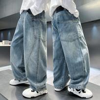 Boys Big Kids Loose Fit Jeans Long Pants Spring Autumn 120cm mėlyna