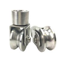 2-inch 304 stainless steel sliding door universal wheel 360-degree U-channel track pulley silver color silver sidabras