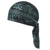 Breathable Sweat Wicking Skull Cap Cooling Helmet Liner Head Wrap Paisley Bandana Hat for Men Women Cycling Running Fashion Cap black