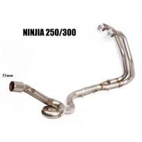 Užsidedamas ant Kawasaki Ninja 250/300 Z250/300 2012 - 2017 Motociklo Išmetimo Sistemos 51MM Nerūdijančio Plieno Priekinis Jungiamasis Vamzdis Escape Moto Duslintuvas C