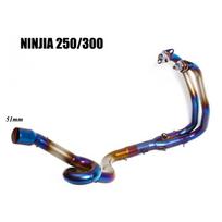 Užsidedamas ant Kawasaki Ninja 250/300 Z250/300 2012 - 2017 Motociklo Išmetimo Sistemos 51MM Nerūdijančio Plieno Priekinis Jungiamasis Vamzdis Escape Moto Duslintuvas D