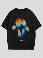 Men's Vintage Thermal Heat Map Graphic T-Shirt - Biomechanics Design with Body Temperature Print, Al M blue