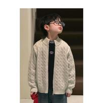 Boys Kids Thickened Warm Cardigan Sweater Casual Long Sleeve Winter Fall Clothing 140cm smėlis