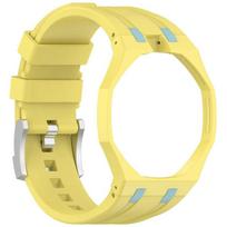 Pc Case Frame+Silicone Strap For Swatch X Ap Royal  2-In-1 Modified Suit Bracelet Band For Ap Royal  Replacement Accessory yellow