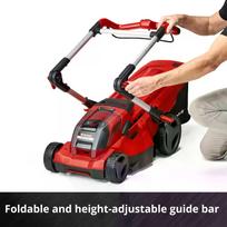 Einhell Power X-Change Cordless Lawn Mower RASARRO 36/36, 36Volt (2x18V) (red/black, 2x Li-Ion Battery Plus 3,0Ah)