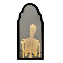 Halloween Ghost Mirror LED Haunted Mirror with Hologram Skeleton 50cm A gray