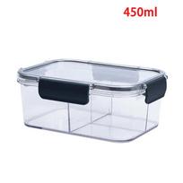 Food storage container, transparent compartment lunch box, large capacity fresh-keeping box, fruit salad snack sealed box. white