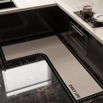 PVC virtuvės grindų kilimėlis vandeniui atsparus neslystantis vinilo kilimas L formos katės raštas augalai gėlės kilimėliai namų dekoravimo kilimas Alfombra 1pc 60x120x40cm gray