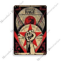 Rage Against The Machine Metal Plate Singer Band Metal Vintage Poster Wall Decor Garage Cafe Metal Tin Sign Decorative Plate 20x30cm（7.8x11.8inch） red