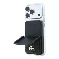 Lacoste PVC Blend Monogram Petit Piqué MagSafe Wallet with Stand Brown