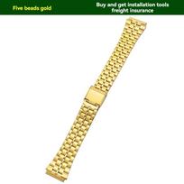 Skirta Casio A168W serijai, modifikuotas madingas mažas auksinis gabalėlis, sidabrinis blokas, aukštos kokybės nerūdijančio plieno metalinis dirželis ir korpusas For-A168 beige