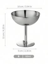 1pc Dessert Plate, Vegetable Bowl, Stainless Steel Ice Cream Cup, Tall Cup, Afternoon Tea Pudding Dessert Cup Cute Plates gray
