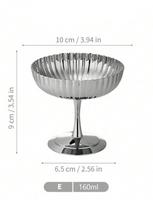 1pc Dessert Plate, Vegetable Bowl, Stainless Steel Ice Cream Cup, Tall Cup, Afternoon Tea Pudding Dessert Cup Cute Plates