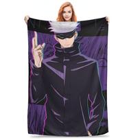Flanelinis pledas Gojo Satoru Anime Jujutsu Kaisen Šilti pliušiniai pledai Minkšta patalynė lovai Svetainei Namams Kelionėms Sofai 80x120cm blue