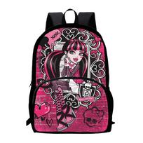 Monster High Kuprinė Priekinė kišenė Mokyklinė kuprinė Monster High Talpi kuprinė