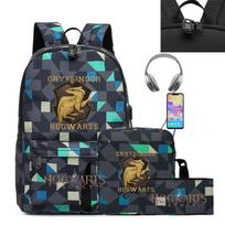Hogwarts Legacy Spausdintas mokyklinis krepšių rinkinys 3 vnt.: Kuprinė Petnešėlė Pieštukinė Oxford Audinys Lengvas Atsparus Vandeniui Backpack Shoulder Bag