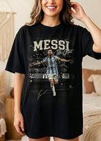 Vintage Lionel Messi Shirt Football Soccer Custom Design High Quality Argentina Inter Miami T Shirt L brown