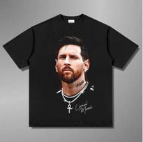 Messi Argentina 2026 World Cup Tee Thick Heavyweight Cotton Cool Football Graphic Print Trendy Streetwear Top For Fans M gray