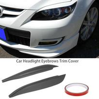 Car Headlight Eyebrows Eyelids Resin Stickers Trim Cover Headlight Lid for MAZDA 3 HATCHBACK & AXELA 2004-2009 gray