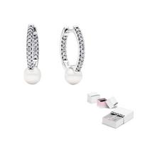 Pandora sidabro auskarai moteriški sidabro 293171C01 F-Brand Original Box white