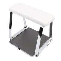 Foot Bath Cart Memory Foam Cushion Movable Pedicure Foot Rest Trolley Cart with Tray and Wheels for Beauty Salon white