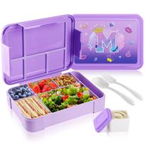 Unicorn Bento Lunch Box For Kids Microwave Oven Bento Box With 5 Compartment Snack Fruit Food Container for School Picnic Travel 1330ml purple