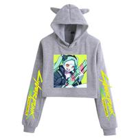 Cyberpunk: Edgerunners Rebecca Fleece Hoodie - Autumn/Winter Medium gray