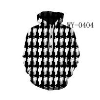 Billie Eilish 3D Color Print Hoodie with Hat - European and American Style S gray