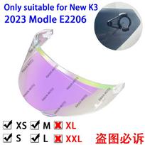 Helmet Visor for AGV K3 Shield New Model E2206 Old K3 K4 Motorcycle Helmet Glasses Motorbike Helmet Lens Motorcycle AccessoriesSpeed Sensors 6 Revo Clear Purple